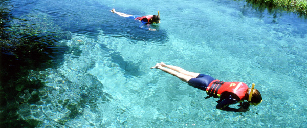Schnorcheln in der Bonito-Wasserlandschaft.