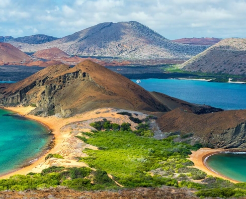 Die Galapagosinseln von weiter oben fotografiert