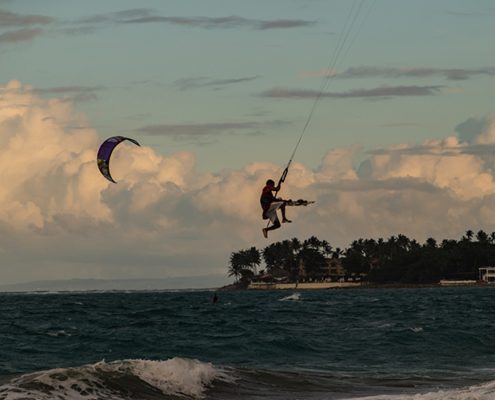 Aufnahme eines Kitesurfers