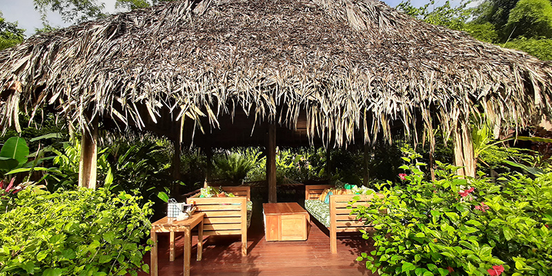Terrasse mit Überdachung, mitten im Grünen
